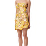 Yellow Off-Shoulder Mini Dress