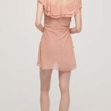 Mini Kleit Volangidega ja Soliidse Lukuga