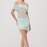 Mini Õlavarre Kleit - Pistaatsia