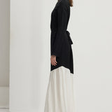 Asümmeetriline Must-Valge Värvibloki Maxi Kleit