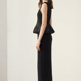 Ruffle Hem Slit Midi Kleit