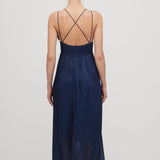 Avatud Seljaga Sügava V-Kaelusega Midi Kleit