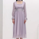 Vintage pikkade varrukatega midi kleit