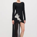 Võimas Asümmeetriline Mini Kleit Kaunistustega