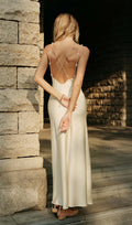 Maxi Kleid mit Satin-Finish und Reißverschluss