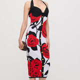Lilleline Jacquard Kootud Midi Kleid