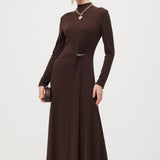 Maxi Kleid mit Metallic-Dekor aus Jersey