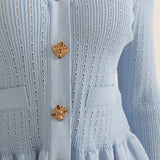 Elegantne Laienev Kootud Midi Kleid