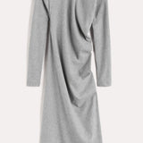 Keeratud flanell midi kleit hallis