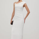 Asümmeetriline Metalliline Õlavarreta Midi Kleid