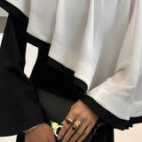 Kontrast Cape Maxi Kleid
