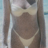 Seljast Avatud Mini Kleit Kootud