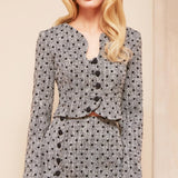 Polka Dot Tweed Top & A-Line Mini Seelik Komplekt