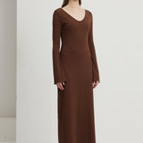 Üksik Crew Neck Midi Kleit