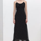 Polka Dot Chiffon Slip Midi Kleit