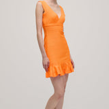 Rüüfli tekstuuriga varrukateta mini kleit