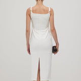 Üksik Lilleline Varrukateta Midi Kleid