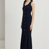 Metalliknuppudega Kootud Midi Kleid