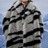 Kunstkarusnahast zebra mustriga mantel