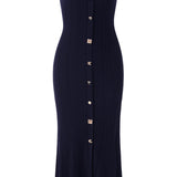 Metalliknuppudega Kootud Midi Kleid