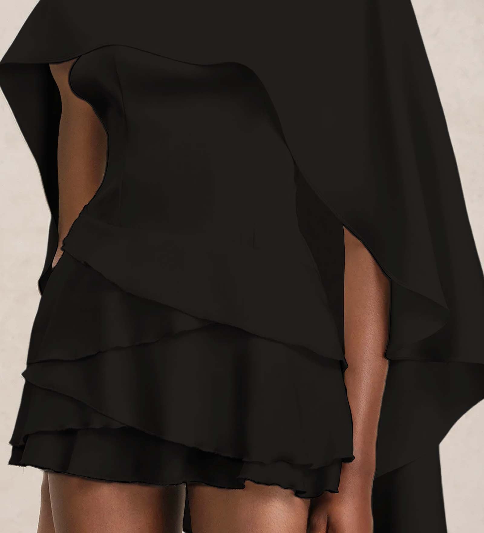 Satiinist Kappa Kaheosaline Mini Kleid