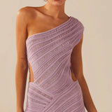 Redeli Lila Hollow Knit Mini Dress