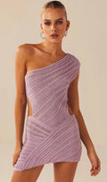Redeli Lila Hollow Knit Mini Dress