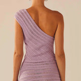 Redeli Lila Hollow Knit Mini Dress