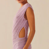 Redeli Lila Hollow Knit Mini Dress