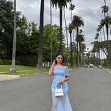 Slinky Maxi Dress with Shoulder Straps