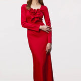Lillemuster Jersey Maxikleid
