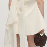 Mini Valge Õlavarre Riba Kleit