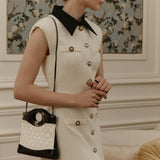 Tweed Mini Dress with Contrast Collar