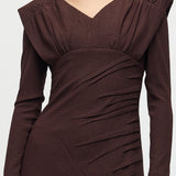 Pikkade Varrukatega Smocking Õlavarre Midi Kleit