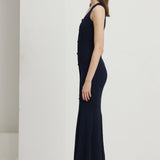 Metalliknuppudega Kootud Midi Kleid