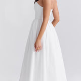 Ilma Rihmadeta Korsett Bodice Midi Kleit Valges