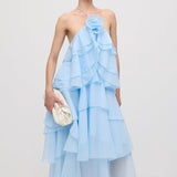 Sinine Maxi Kleid Halter Kaelusega