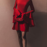 Avatud Seljaga Mansettidega Mini Kleid