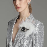 Sädelev Tüll Blazer ja Püksid Komplekt