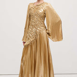 Metalliline Maxi Kleid Kuldse Värviga