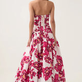 Varrukateta Rikkalik Drapeeritud Maxi Kleit Avatud Seljaga