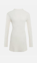 Ribbed Jersey A-Line Mini Dress
