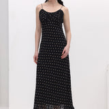 Polka Dot Chiffon Slip Midi Kleit