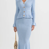 Elegantne Laienev Kootud Midi Kleid