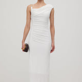 Asümmeetriline Metalliline Õlavarreta Midi Kleid