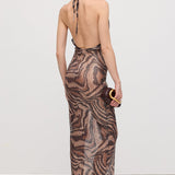 Rhinestone Halter Maxi Dress