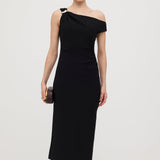 Asümmeetriline Metalliline Midi Kleid