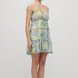 Mini Kleid mit Lilleline Muster und Smock-Details