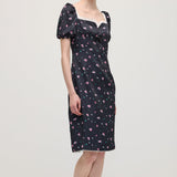 Lilleline Puff Sleeve Midi Kleid