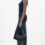 Trendikas A-line Kootud Midi Kleid